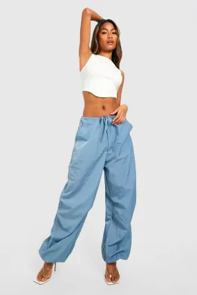 Drawcord Extreme Wide Leg Parachute Pants