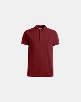 Emblem Polo In Burgundy Cotton