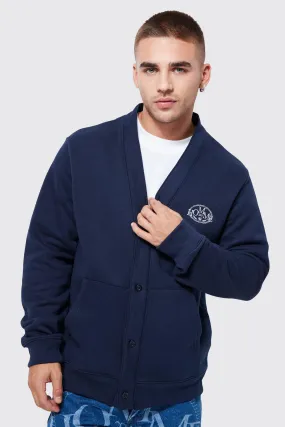 Embroidered Chest Badge Cardigan