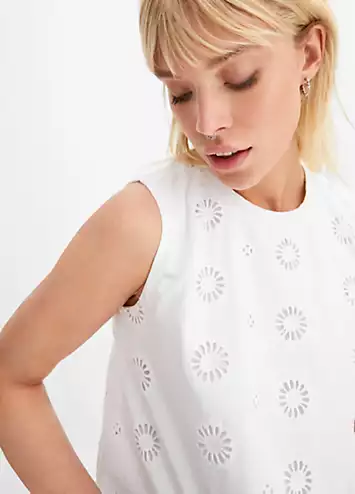 Embroidered Sleeveless Top by bonprix | Look Again