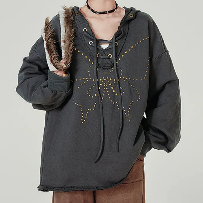 Fairy Grunge Studded Butterfly Hoodie