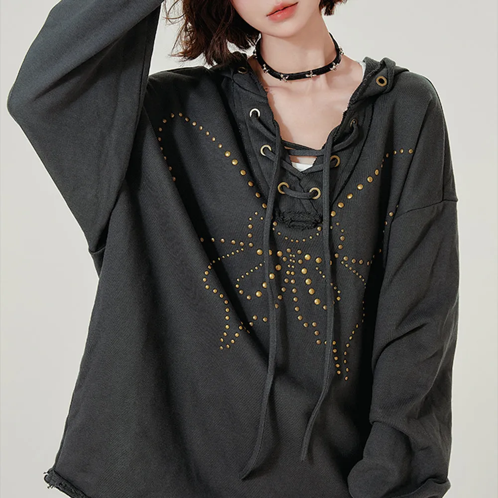 Fairy Grunge Studded Butterfly Hoodie