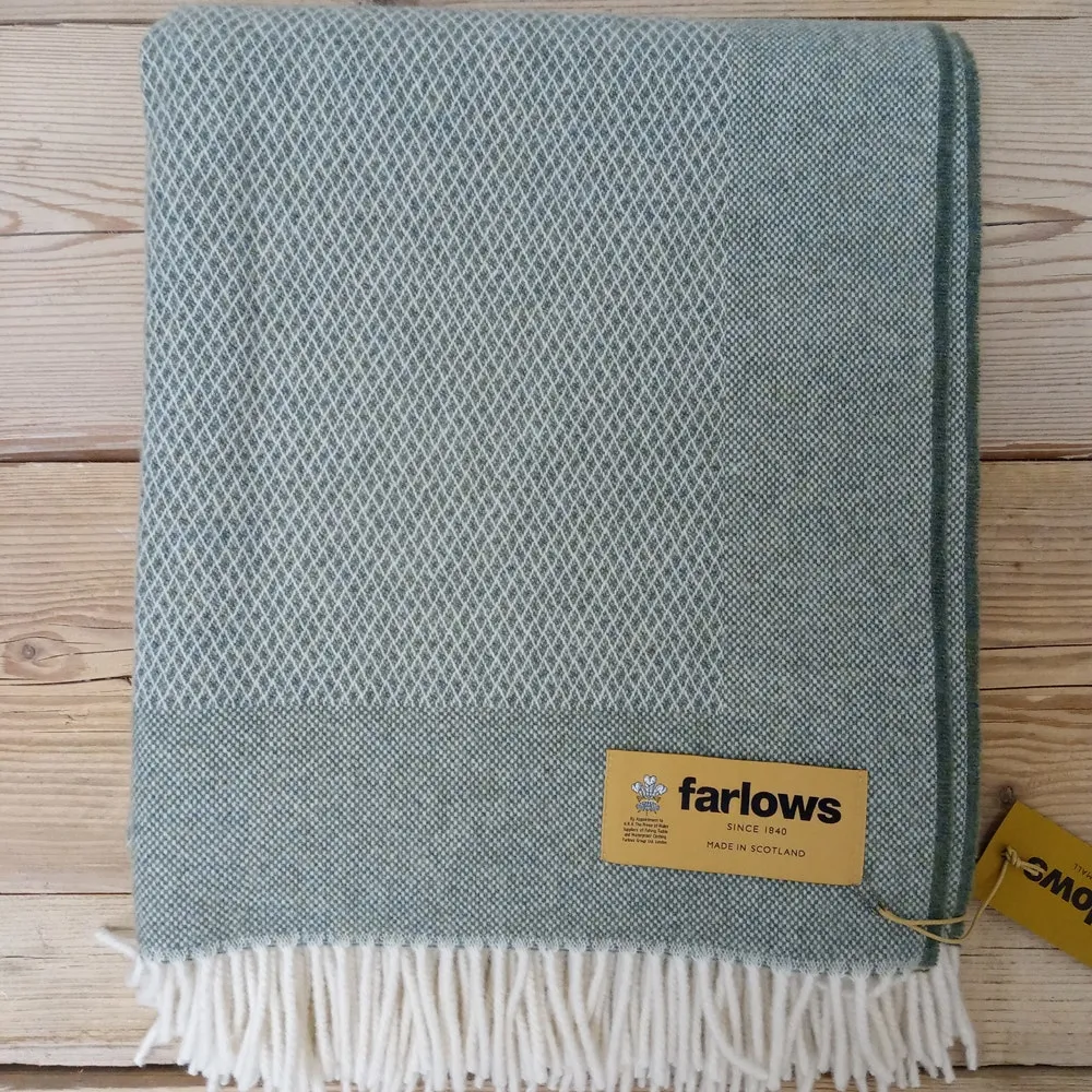 Farlows Lambswool Diamond Border Lambswool Blanket