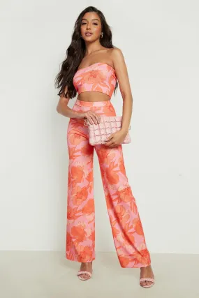 Floral Bandeau & Wide Leg Pants