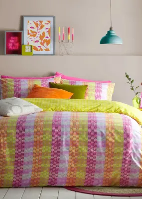 furn. Neola Abstract Neon Striped Duvet Cover Set