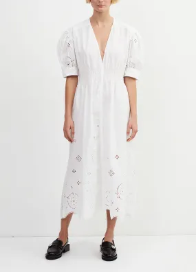 Ganni -  Broderie Anglaise Dress - Dress