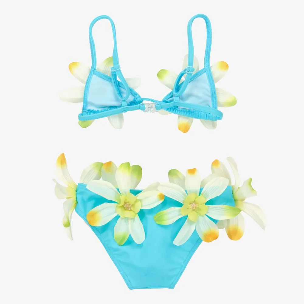 Girls Blue Flower Bikini