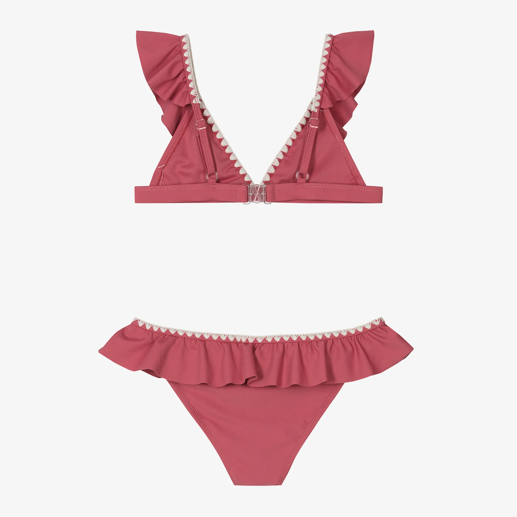 Girls Pink Ruffle Bikini