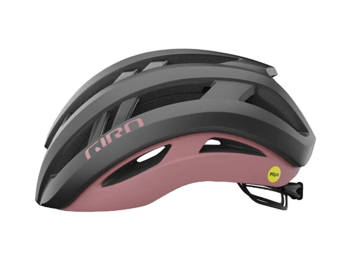 Giro Aries Spherical Road Helmet - Matt Metallic Coal-Dusty Rose