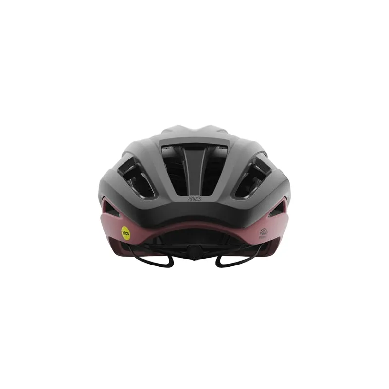 Giro Aries Spherical Road Helmet - Matt Metallic Coal-Dusty Rose