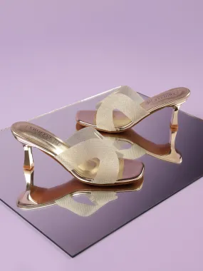 Gold Glitter Perspex Stiletto Mules (TC-RLST18-GLD)