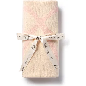 Halo Luxe Bow Logo Knit Baby Blanket, Pink