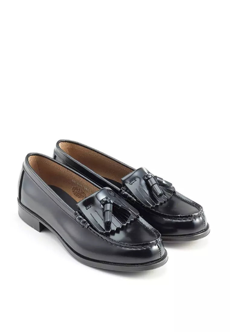 HARUTA Quilt & Tassel Loafer-4515 BLACK