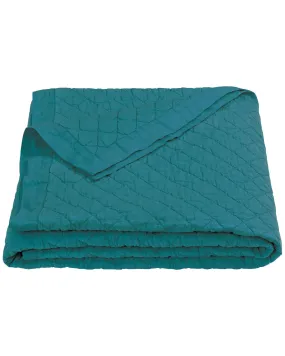 HiEnd Accents Diamond Pattern Turquoise Linen Full/Queen Quilt