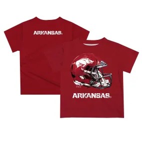 Infant Arkansas Razorbacks Cardinal Dripping Helmet T-Shirt