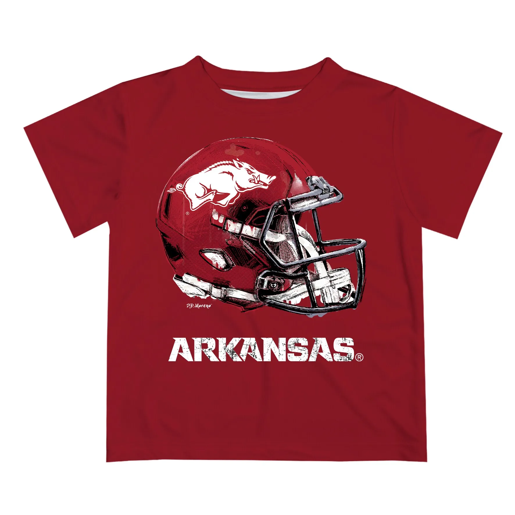 Infant Arkansas Razorbacks Cardinal Dripping Helmet T-Shirt