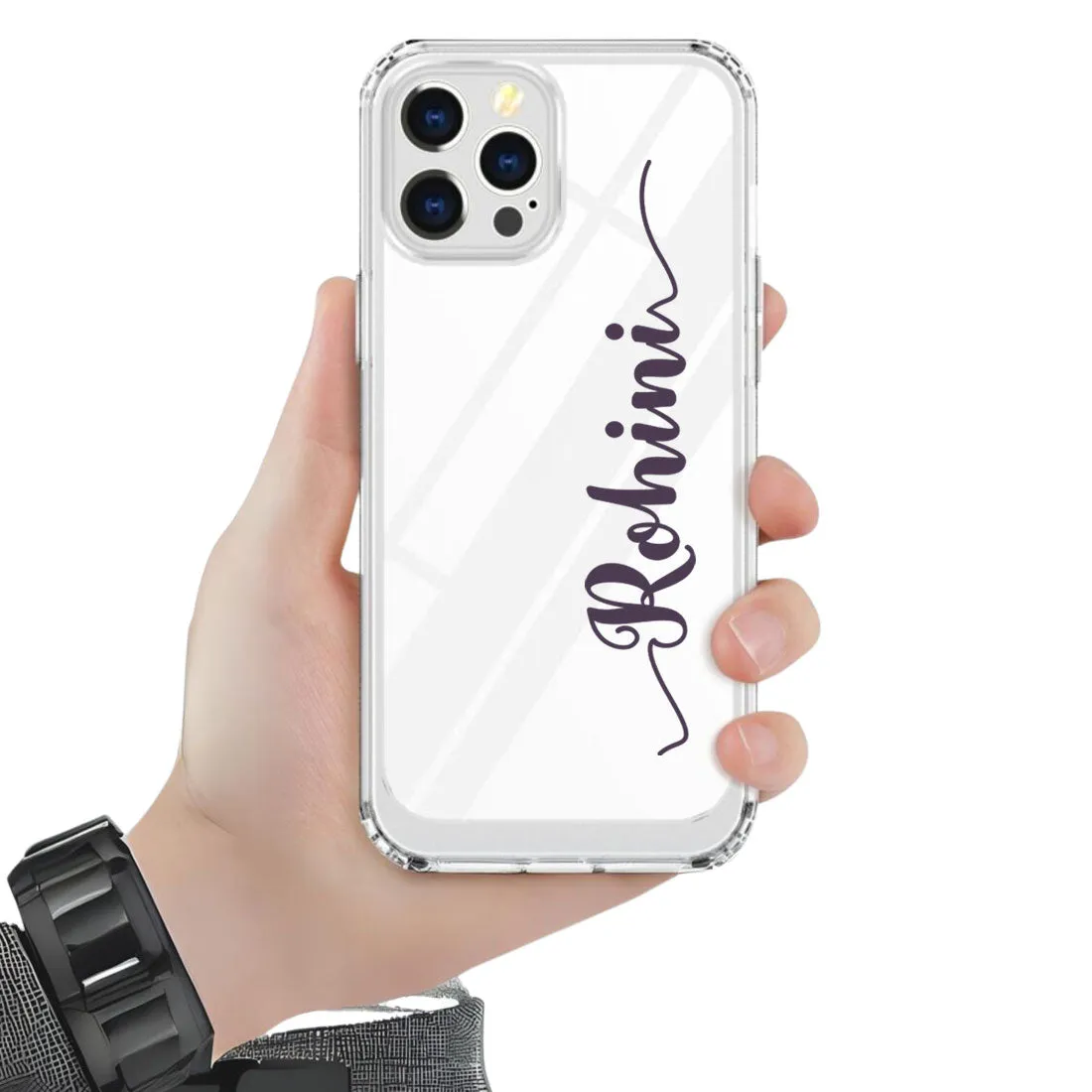 iPhone 11 Pro Transparent Case with Name TPU Flexible Cover with Camera Protection