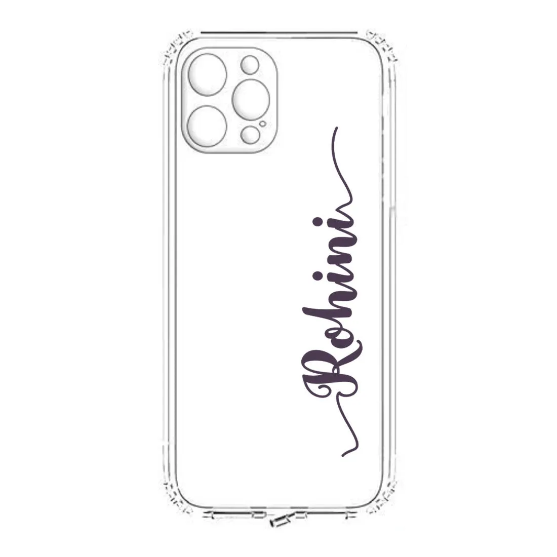 iPhone 11 Pro Transparent Case with Name TPU Flexible Cover with Camera Protection