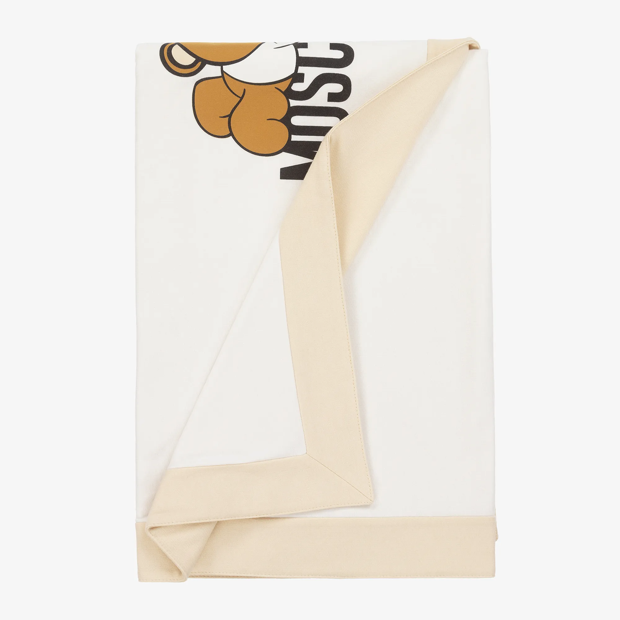 Ivory & Beige Cotton Teddy Blanket (76cm)