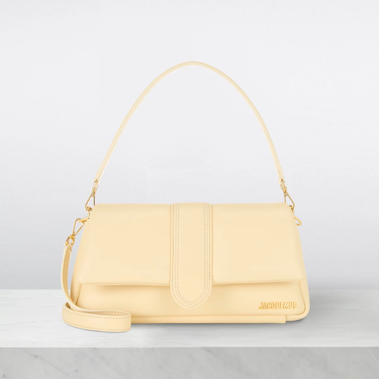 JACQUEMUS The Sustainable Edit Le Bambimou Leather Shoulder Bag - Ivory