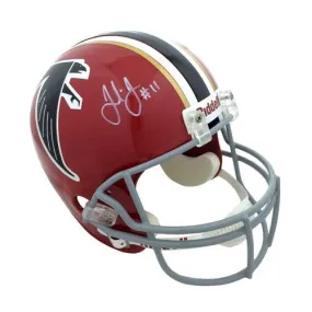 Julio Jones Autographed/Signed Atlanta Falcons Riddell Authentic Red Throwback Helmet