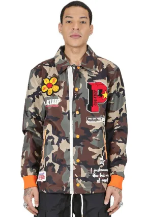 KLEEP  JAKIN Men's premium nylon long sleeve coach jacket with multi patches