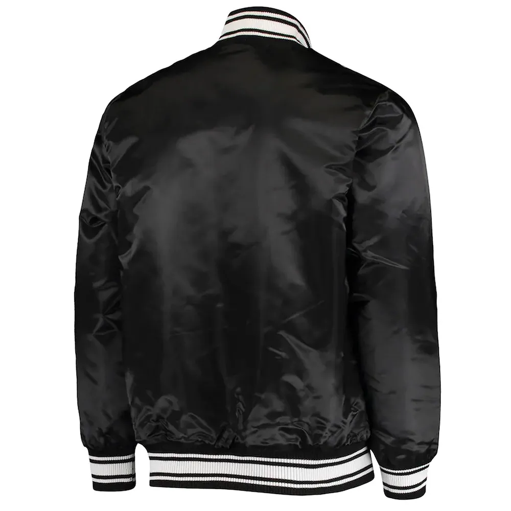 LA Chargers Locker Room Full-Snap Black Satin Jacket