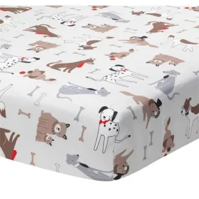 Lambs & Ivy - Bow Wow Dog/Puppy Breathable 100% Cotton Baby Fitted Crib Sheet