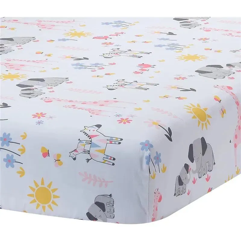 Lambs & Ivy - Jazzy Jungle Baby Fitted Crib Sheet