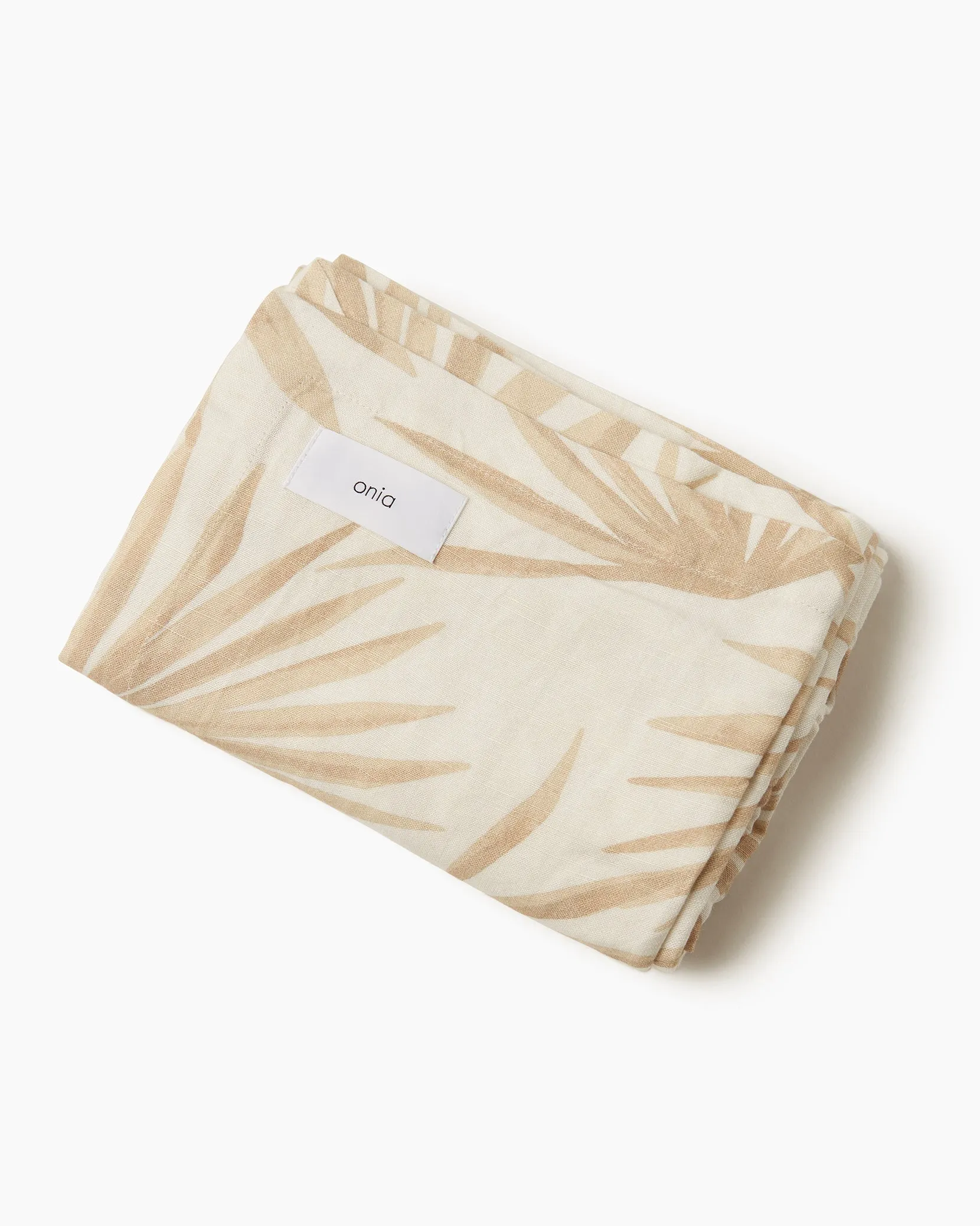 Linen Blanket | Sand/White