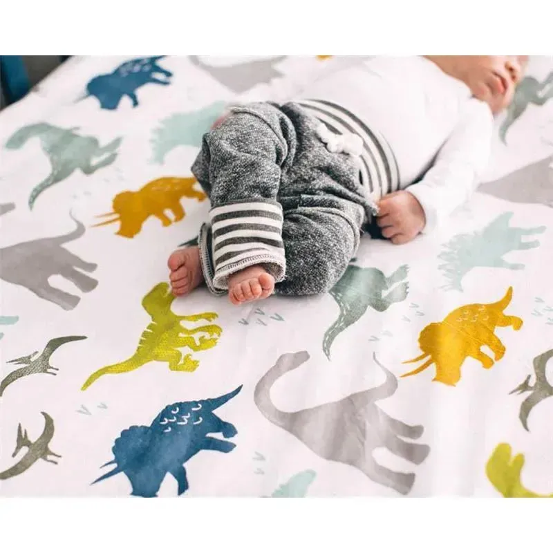 Little Unicorn Cotton Muslin Crib Sheet - Dino Friends