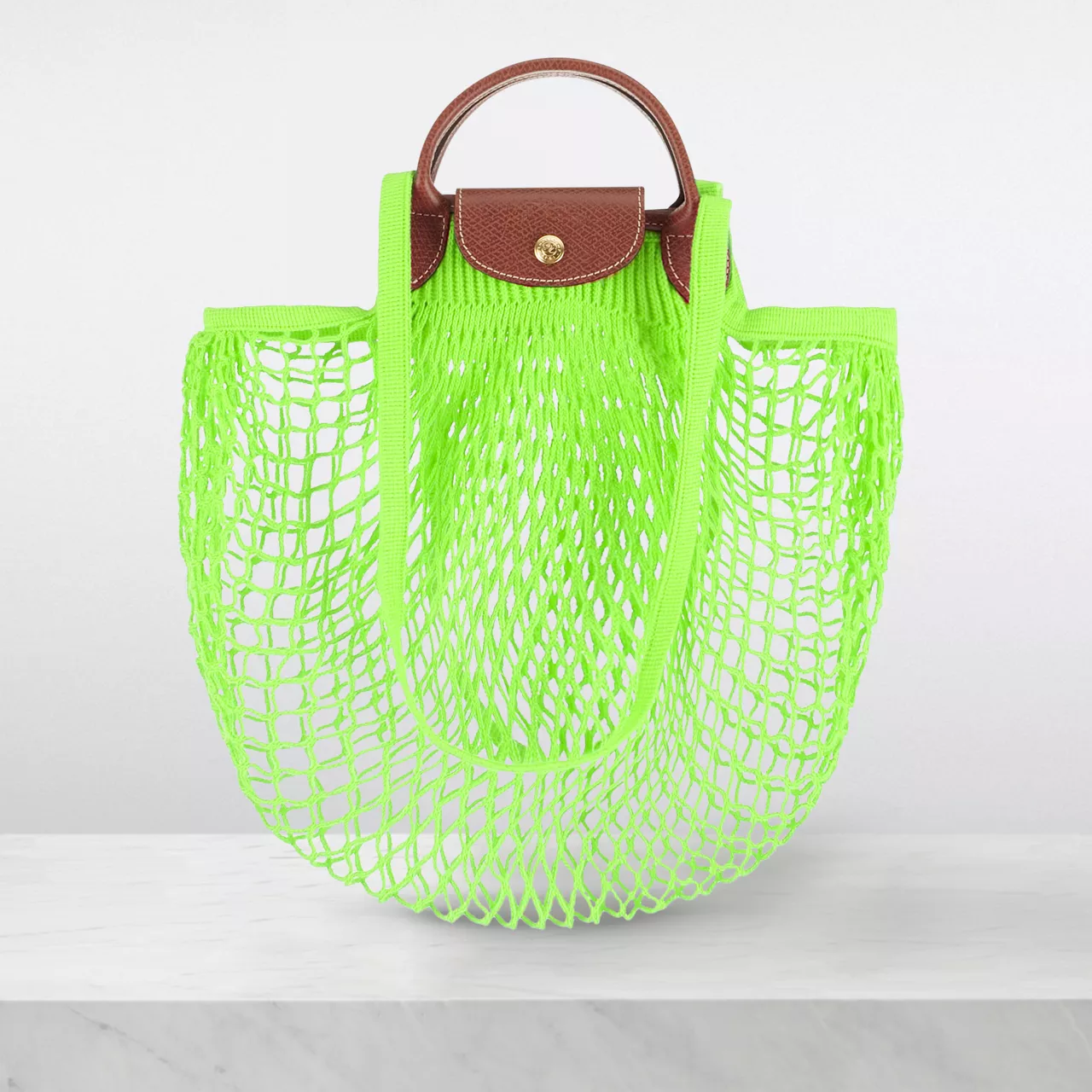 LONGCHAMP Le Pliage Filet Mesh Large Shoulder Bag - Vert Lumiere