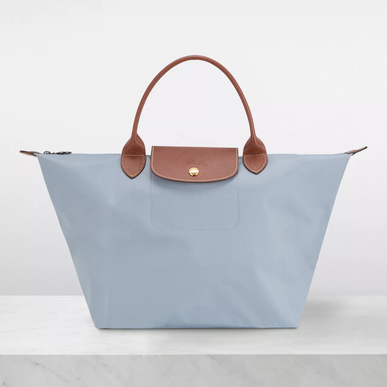 LONGCHAMP Le Pliage Original Medium Shoulder Bag - Acier