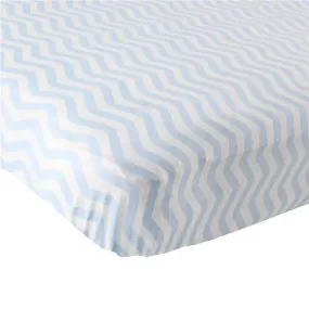 Luvable Friends - Blue Chevron Unisex Baby Fitted Crib Sheet