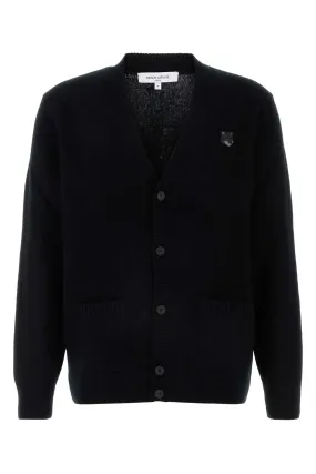 Maison Kitsune Black Wool Cardigan