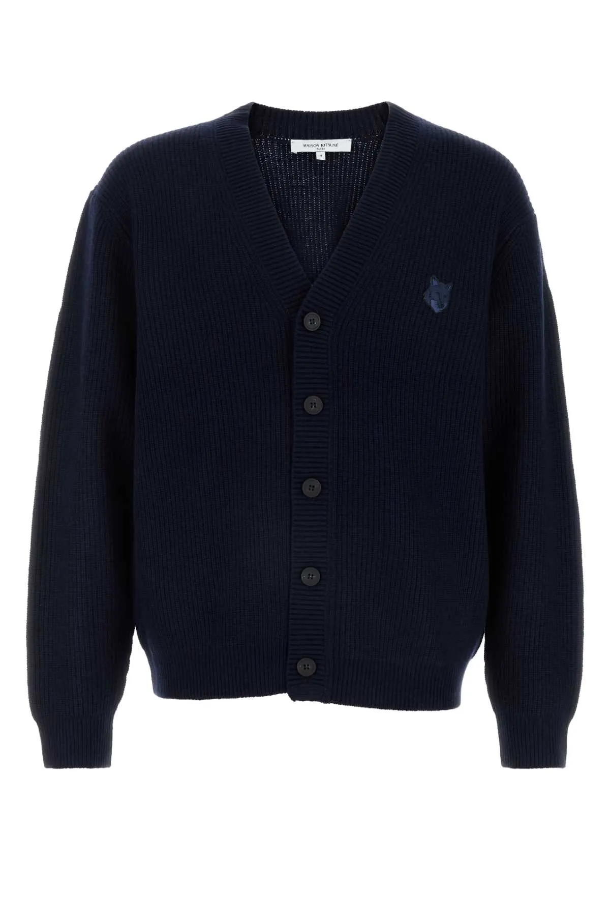 Maison Kitsune Dark Blue Wool Blend Cardigan