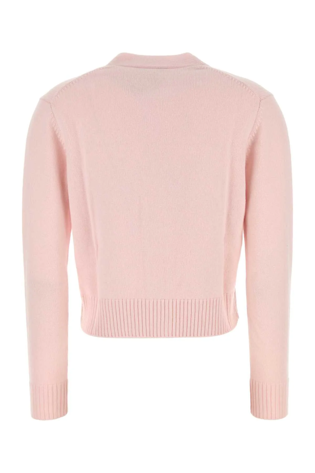 Maison Kitsune Pastel Pink Wool Blend Cardigan