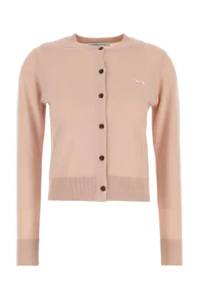 Maison Kitsune Pink Wool Cardigan