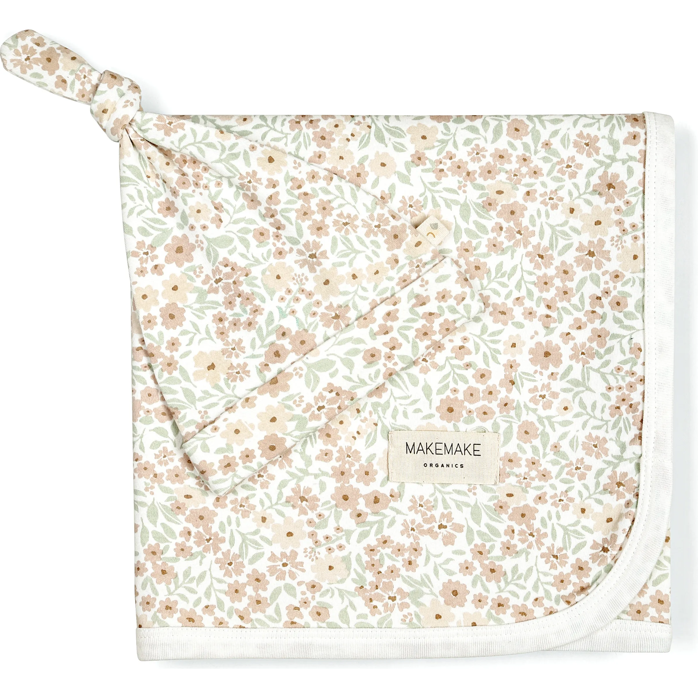 Makemake Organics Organic Swaddle Blanket & Hat, Summer Floral