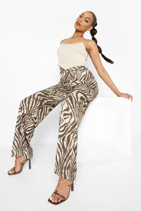 Marble Zebra Wide Leg Crepe Pants