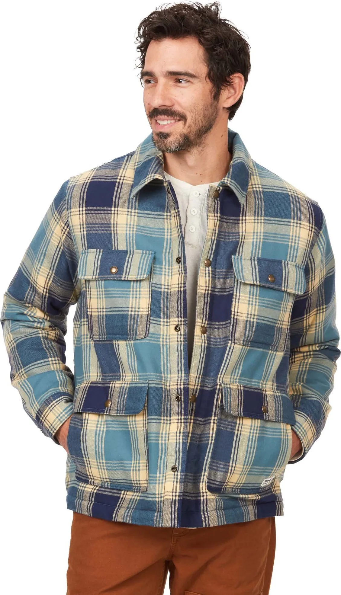 Marmot Men's Ridgefield Sherpa Flannel Shirt Jacket Moon River | Buy Marmot Men's Ridgefield Sherpa Flannel Shirt Jack