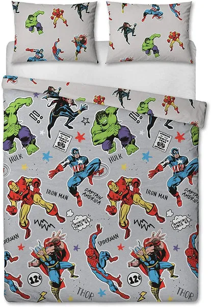 Marvel Comics Reversible Double Duvet Cover Bedding Set