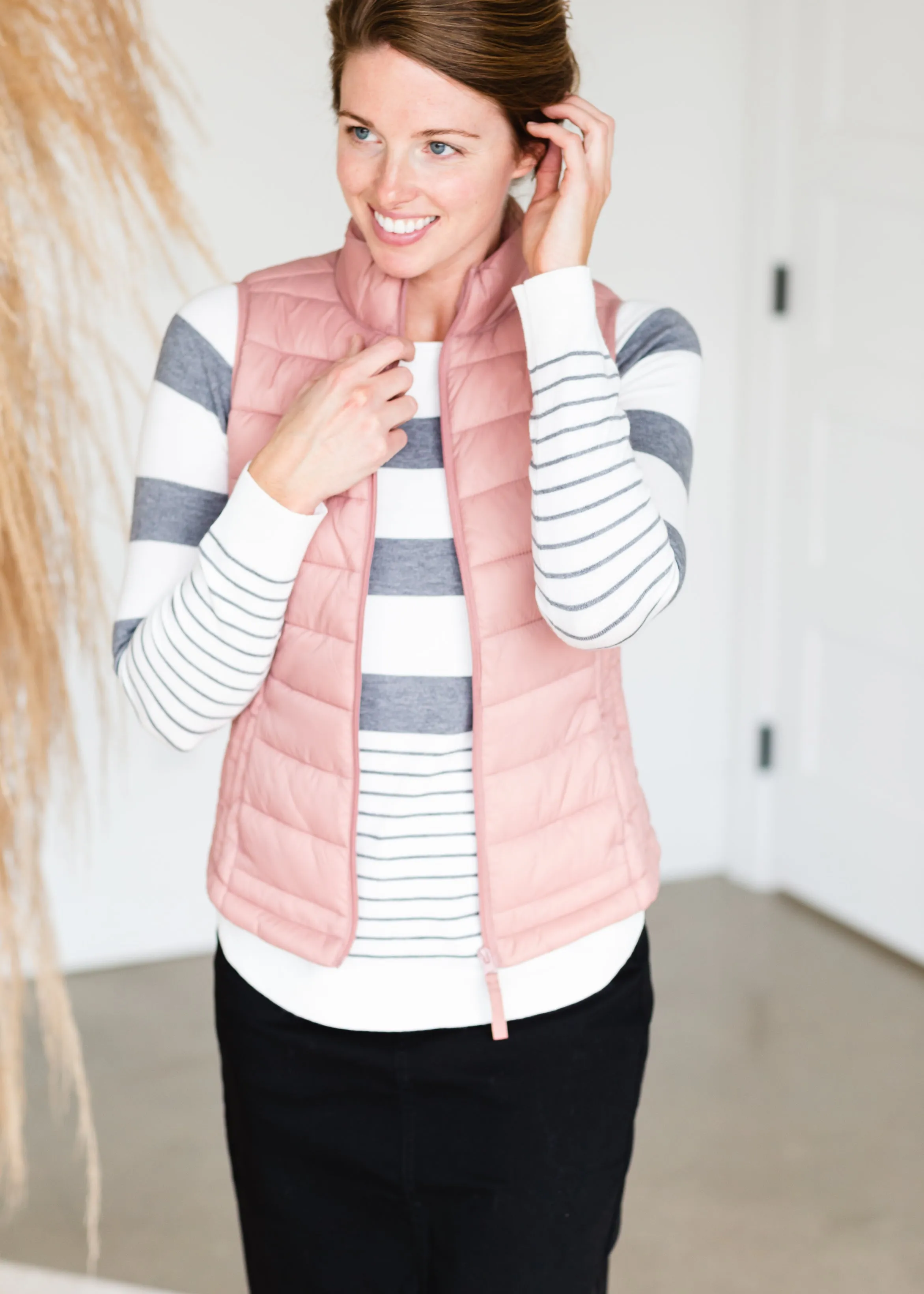 Mauve Packable Puffer Vest