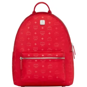 MCM Dieter Teardrop Backpack in Monogram Nylon, Viva Red