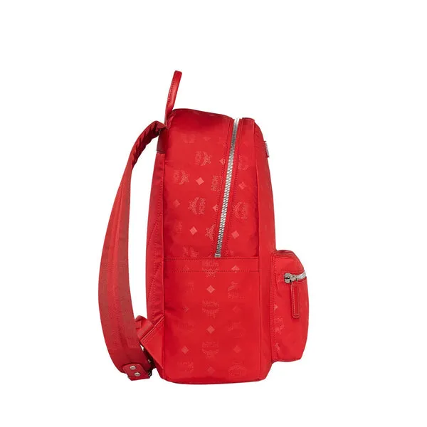 MCM Dieter Teardrop Backpack in Monogram Nylon, Viva Red