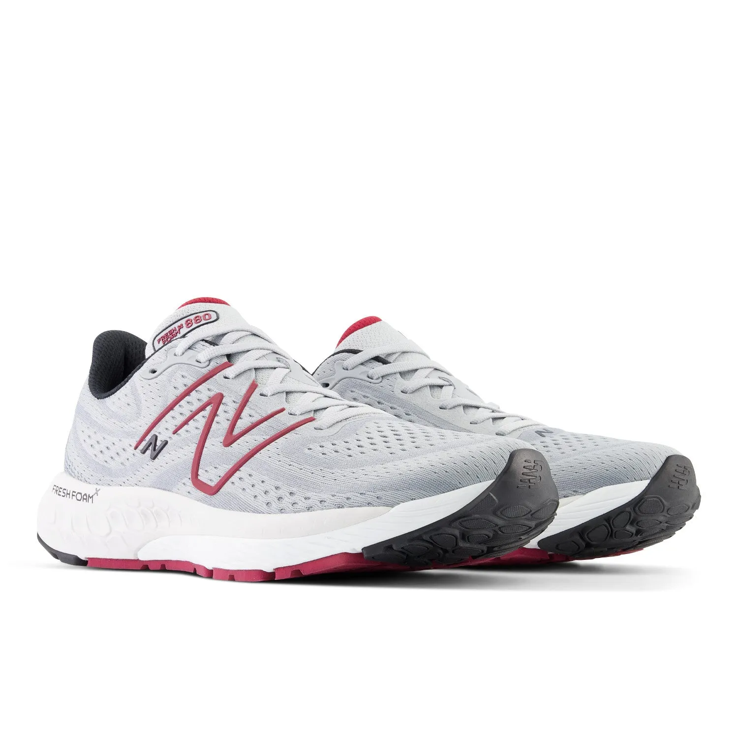 Men's New Balance Fresh Foam X 880v13 Color: Aluminum Grey with Crimson and Black