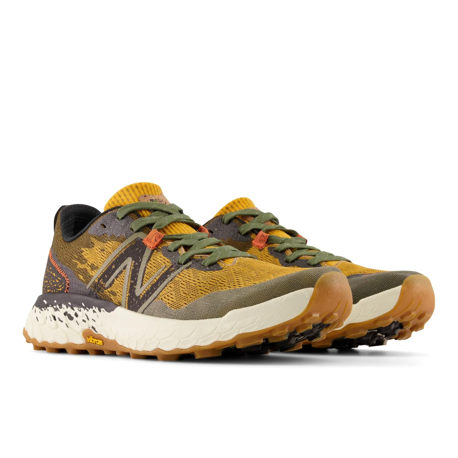 Men's New Balance Fresh Foam X Hierro v7 Color: Golden Hour with Dark Camo & Black