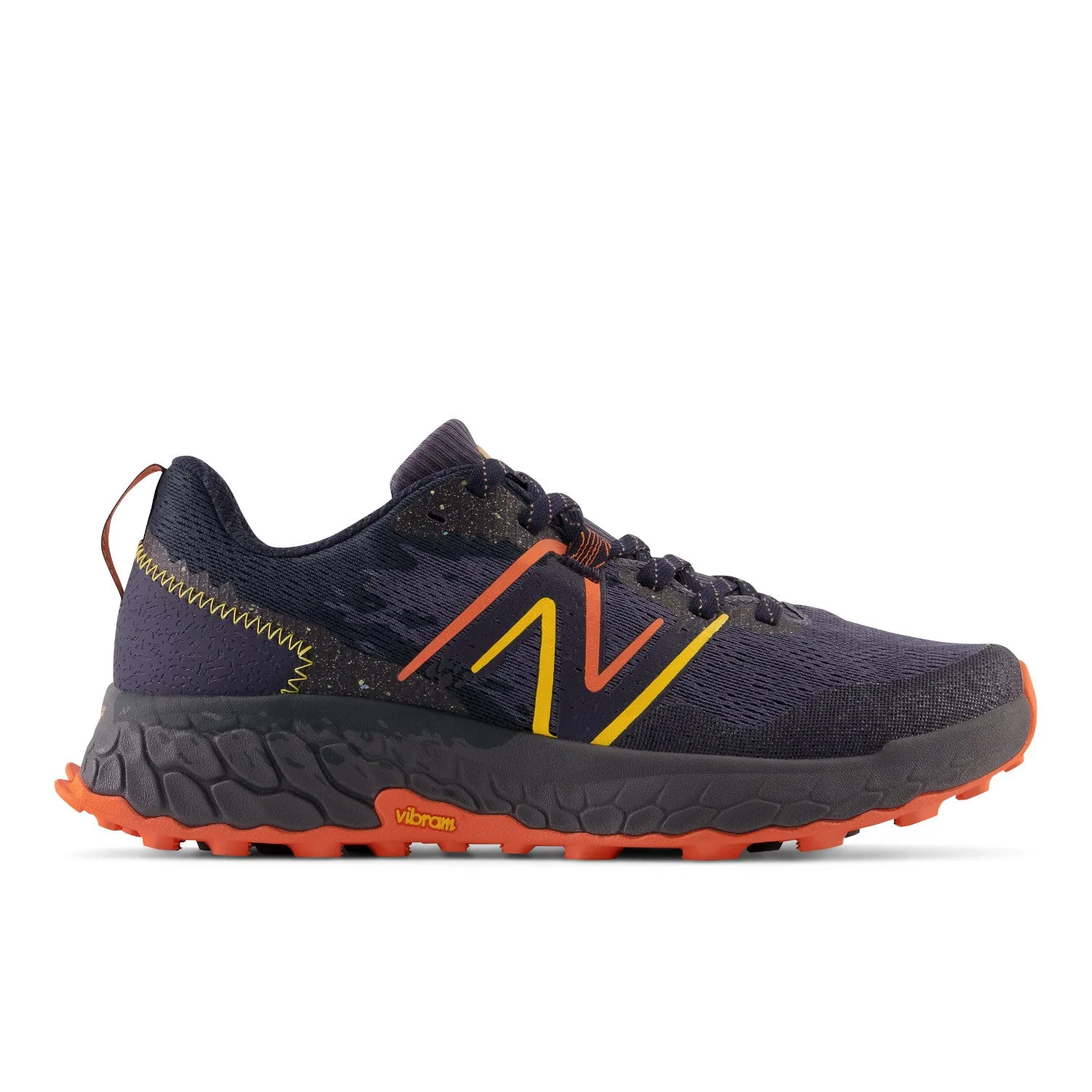 Men's New Balance Fresh Foam X Hierro v7 Color: Thunder with Vibrant Orange and Vibrant Apricot