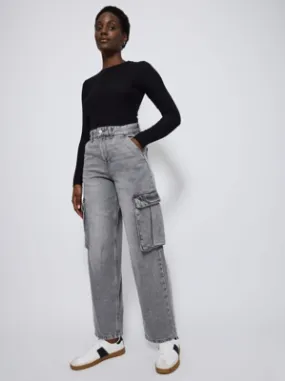 Mid Wash Straight Leg Cargo Pocket Jeans | Women | George at ASDA