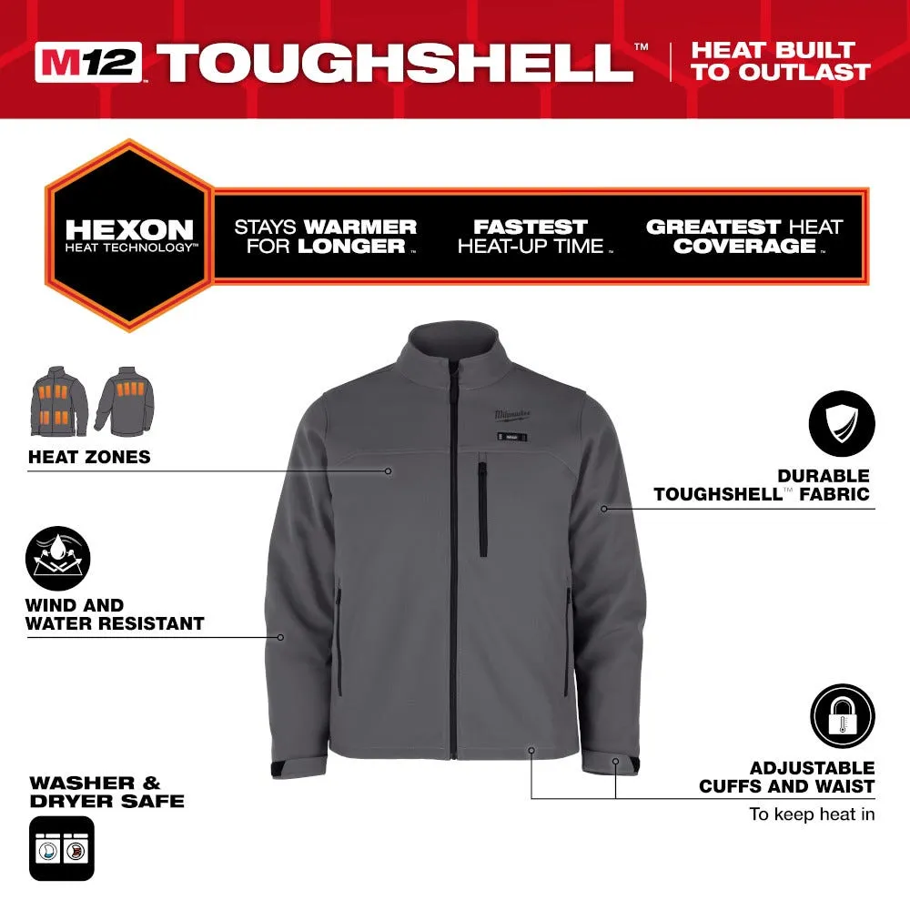 Milwaukee Tools M12 Heated Toughshell Jacket Grey, Kit M100G